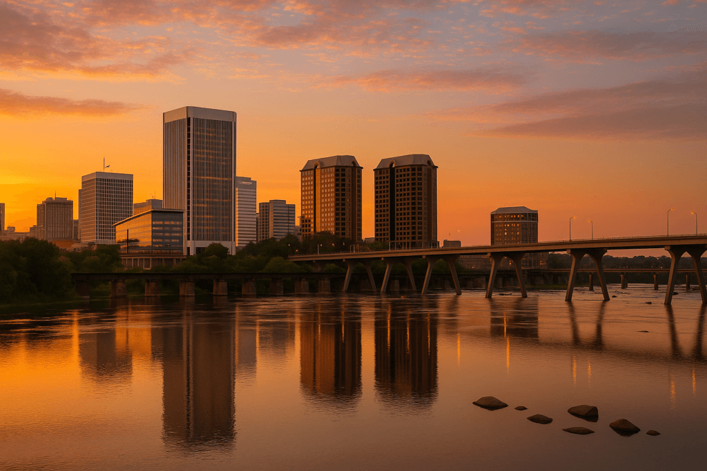Richmond, VA skyline at sunset