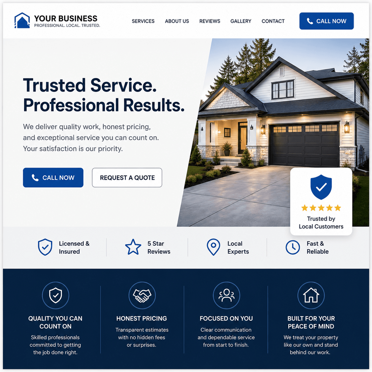 Trusted service website preview